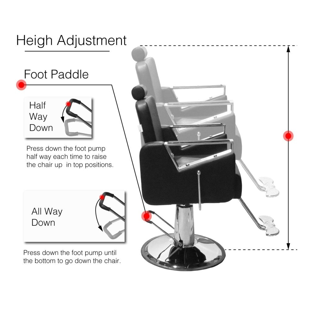 Modern Choice Recline Salon Barber Chair - Modern Sofa Style Heavy Duty PumpMultifunctional Salon Recliner Styling Chair BC 741 - GreenLife - Barber Chair