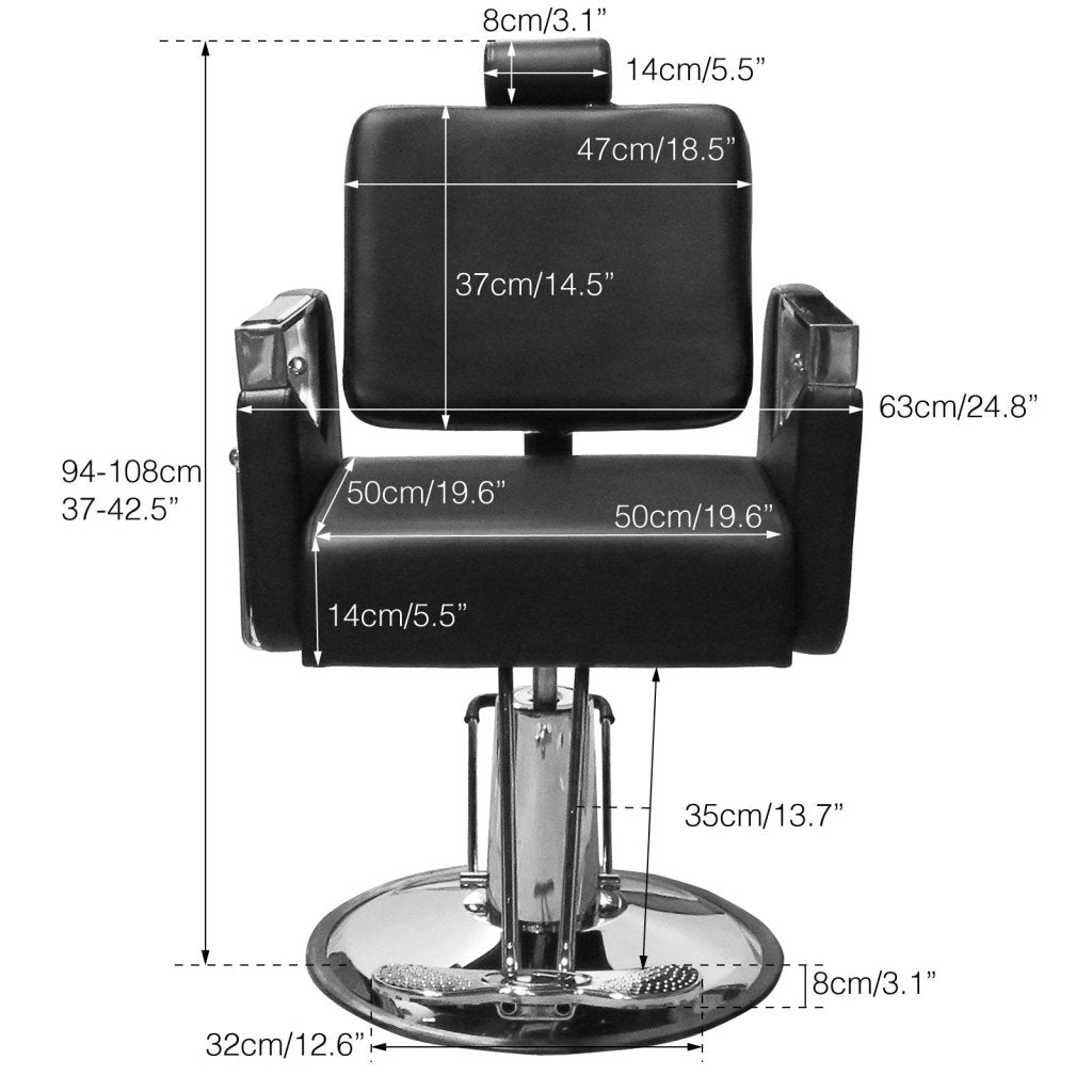 Modern Choice Recline Salon Barber Chair - Modern Sofa Style Heavy Duty PumpMultifunctional Salon Recliner Styling Chair BC 741 - GreenLife - Barber Chair
