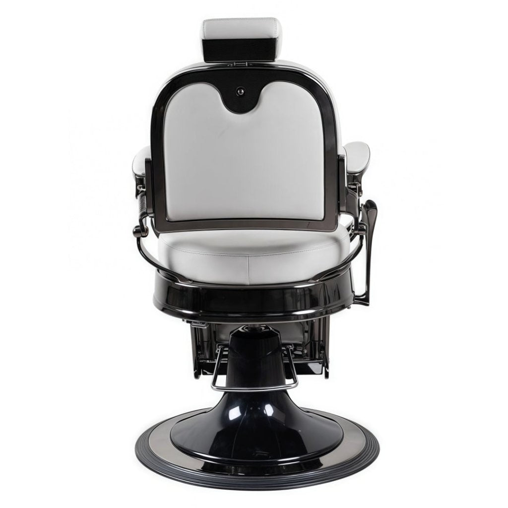 Greenlife Elegant Antique Barber Chair light grey with black Chrome - GreenLife - Barber Chair