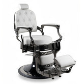 Greenlife Elegant Antique Barber Chair light grey with black Chrome - GreenLife - Barber Chair
