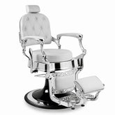 Greenlife Elegant Antique Barber Chair light grey with black Chrome