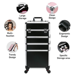 14" 4 In 1 Aluminum Rolling Makeup Case - GreenLife - Makeup Case
