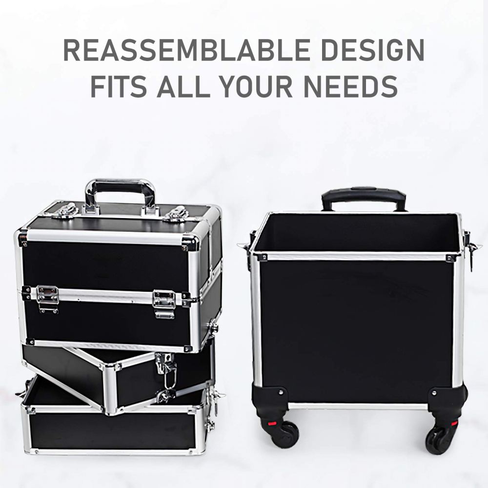 14" 4 In 1 Aluminum Rolling Makeup Case - GreenLife - Makeup Case