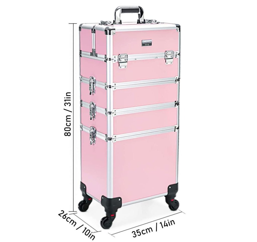 14" 4 In 1 Aluminum Rolling Makeup Case - GreenLife - Makeup Case