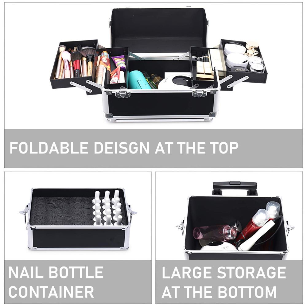 14" 4 In 1 Aluminum Rolling Makeup Case - GreenLife - Makeup Case