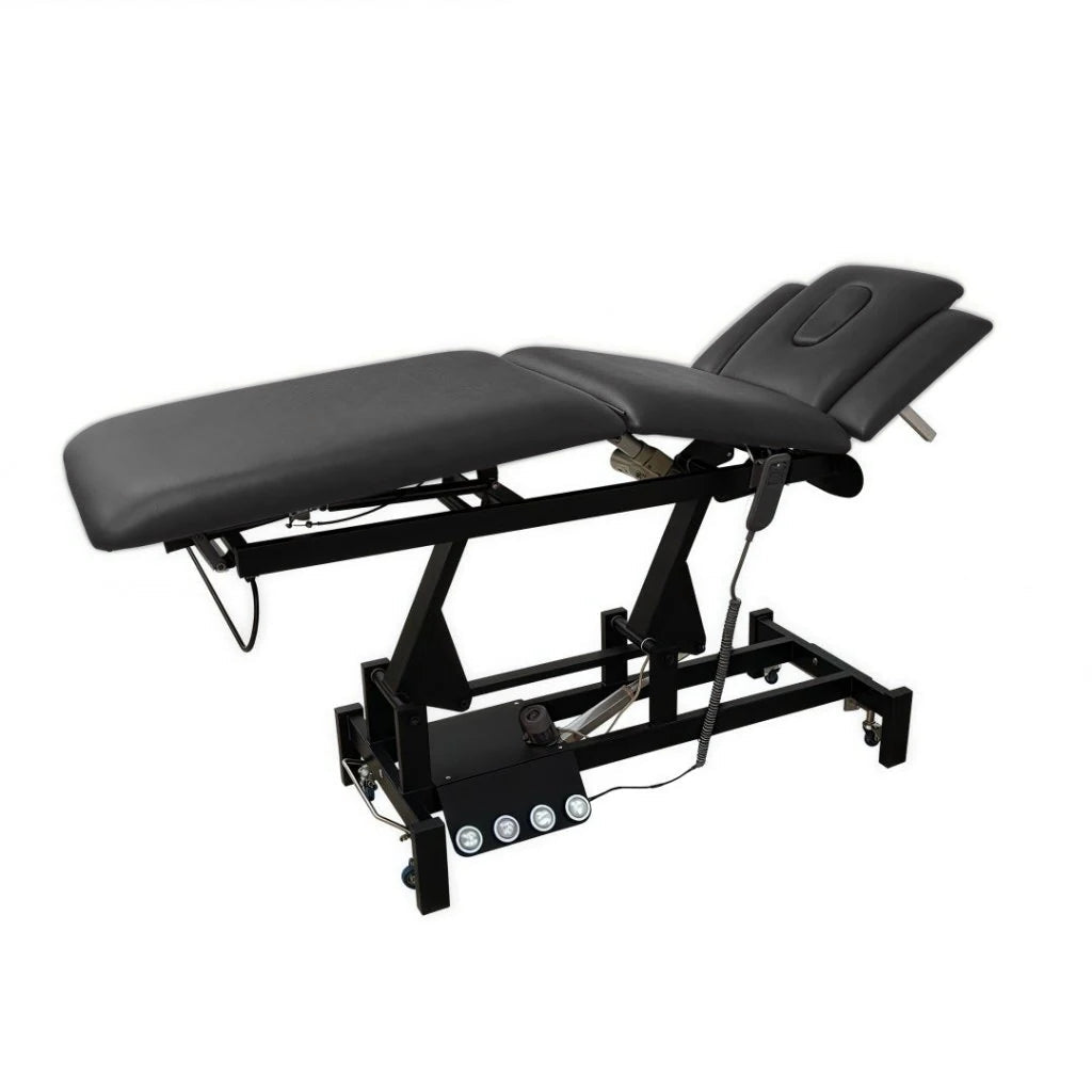 GreenLife ® Thomas Power Chiro bed with 4 external wheels, two motors, double gas rod hydraulic support leg part - GreenLife - Electric Massage Bed