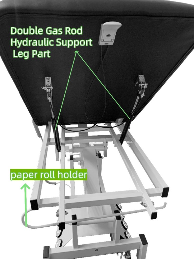 GreenLife ® Thomas Power Chiro Electric Treatment Table with 4 external wheels, two motors, double gas rod hydraulic support leg part - GreenLife - Electric Massage Bed