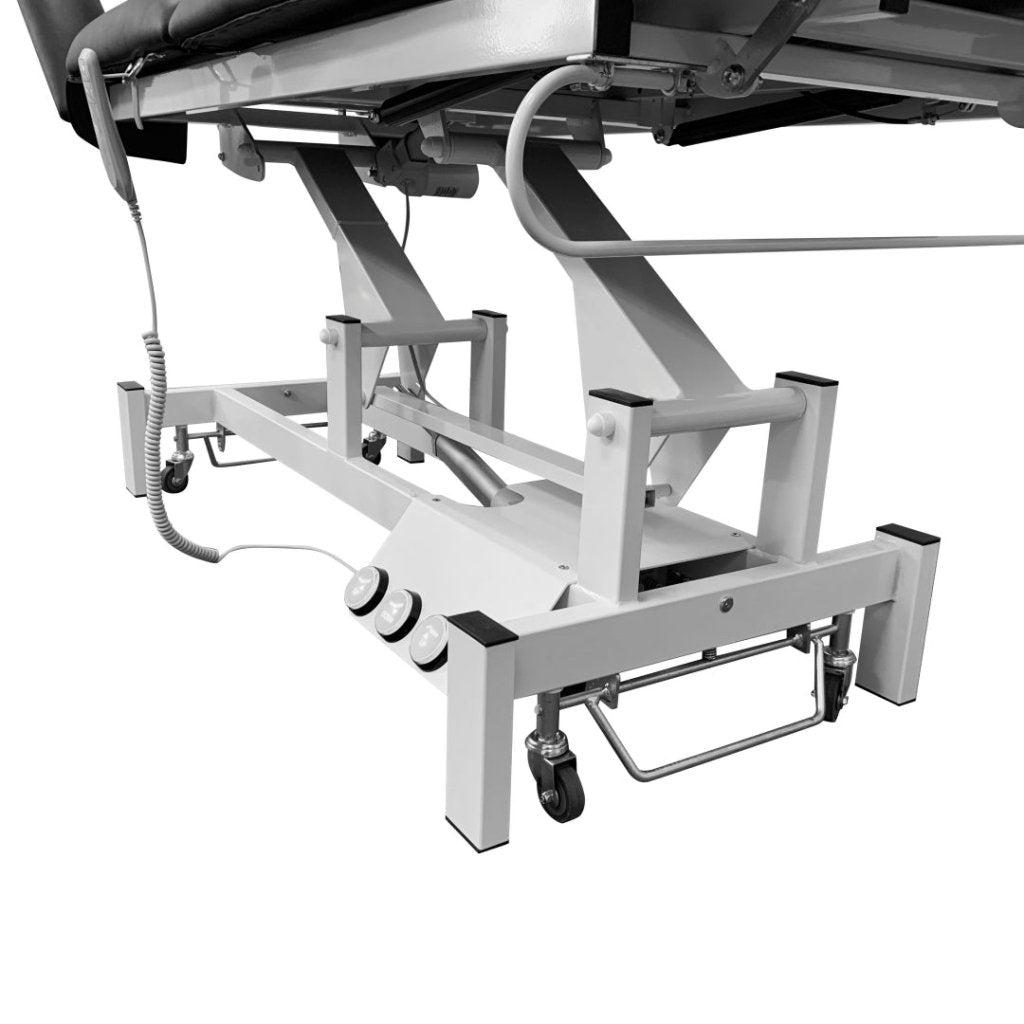 GreenLife ® Thomas Power Chiro Electric Treatment Table with 4 external wheels, two motors, double gas rod hydraulic support leg part - GreenLife - Electric Massage Bed