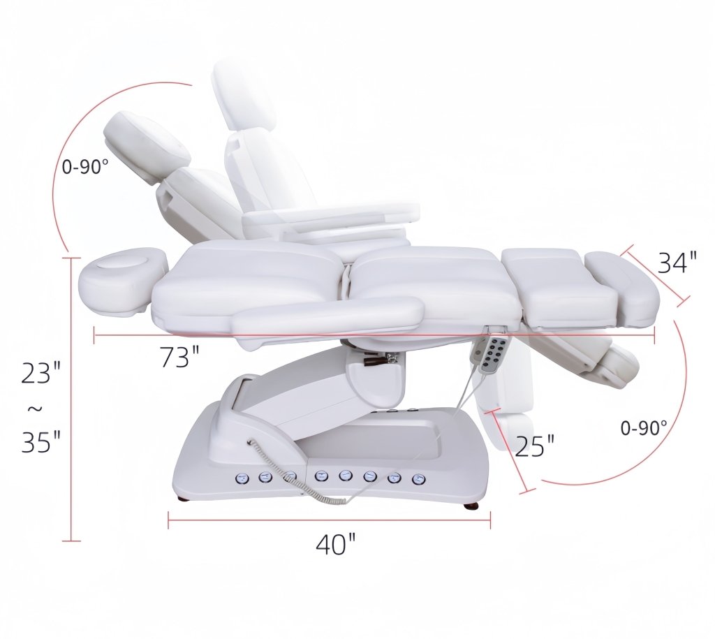 Ageless 360° Rotating Electric 4 Motors Beauty Eyelash SPA Facial Chair / Table / Bed with build in foot control & Handheld Controler - GreenLife - Electric Beauty Bed
