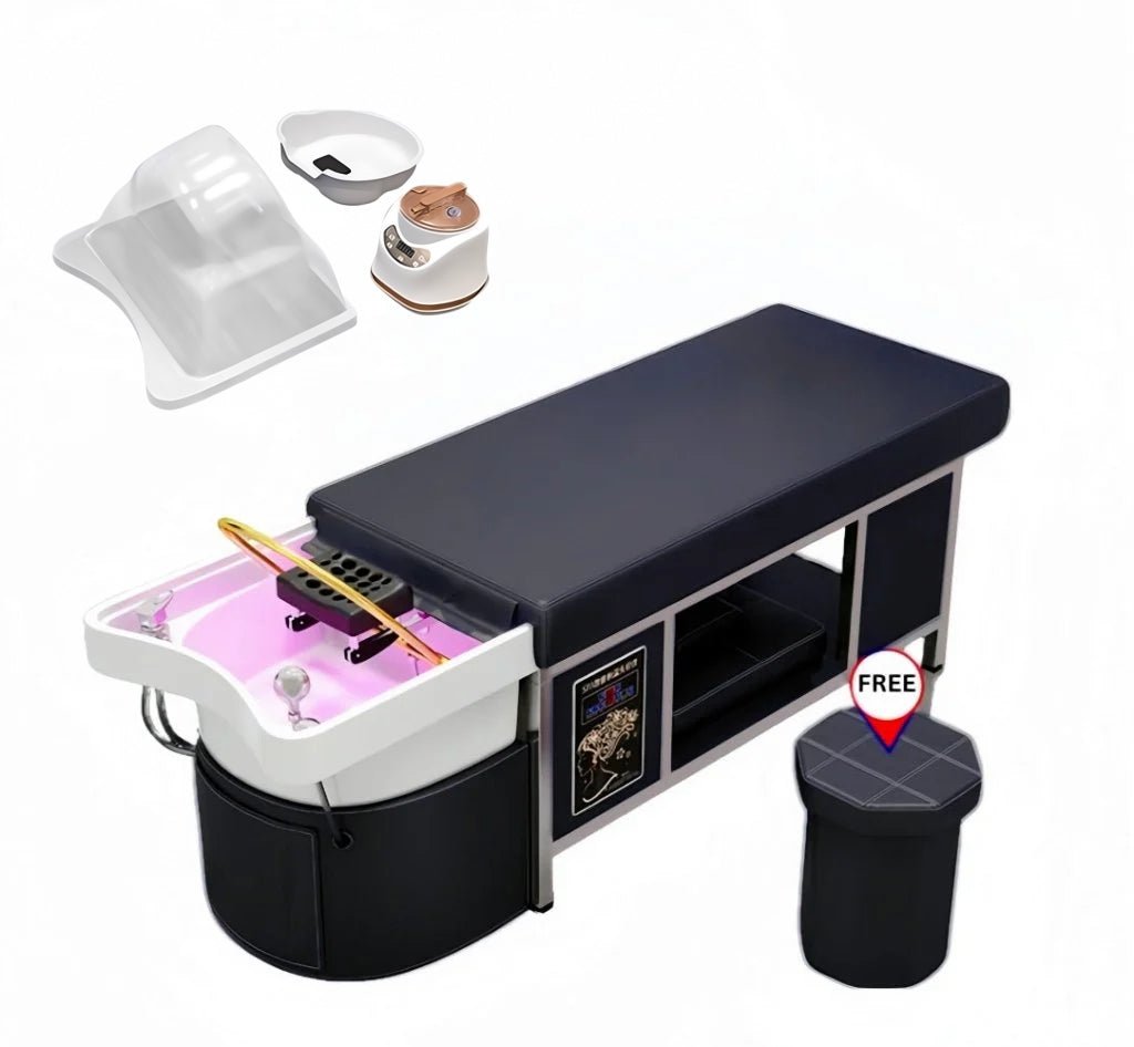 Greenlife High - grade Thai HEAD SPA Salon Bed with Stainless Steel & Ceramic Basin whole set - GreenLife - Shampoo Unit