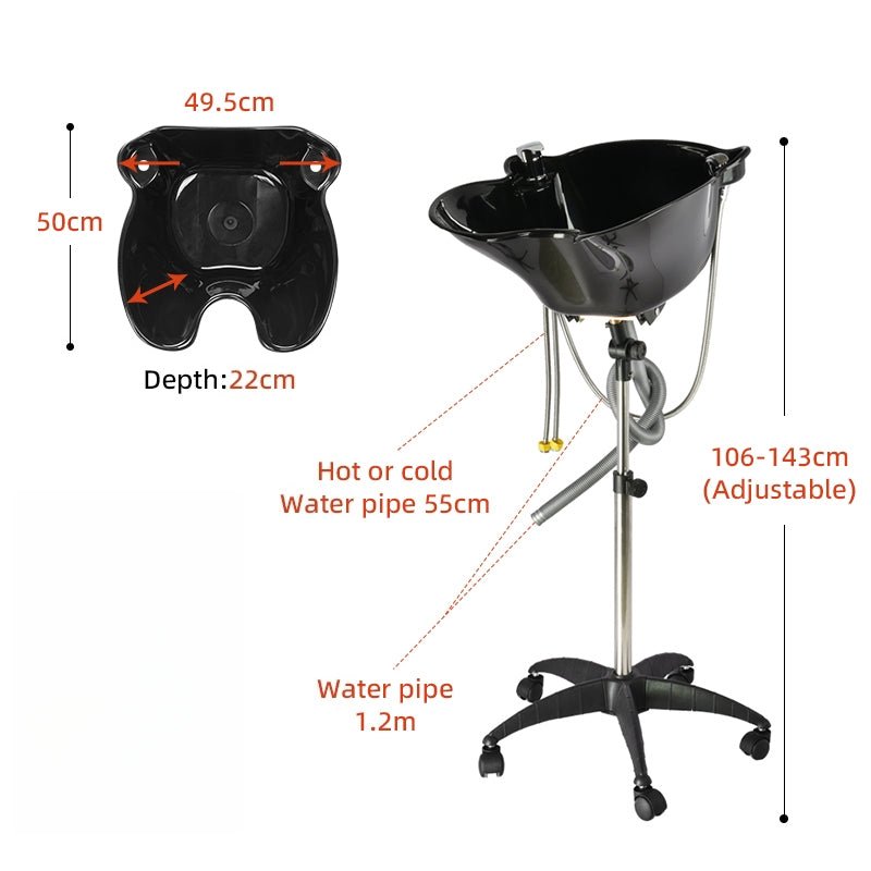 SalonLand Removable Portable Shampoo Basin with Wheels - GreenLife - Portable Shampoo Sink