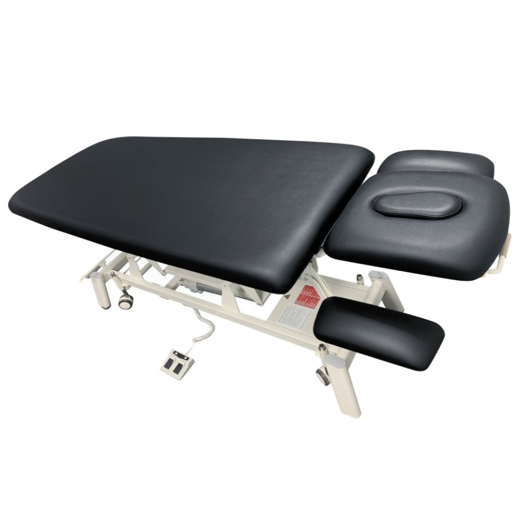 VIVANOVA ® German Dewert Motor 27" Width Echo Series Basic Electric Examination Chiropractic Treatment Bed Physiotherapy Table for Hospital and Chiropractor RMT Clinic Black - GreenLife - Electric Massage Bed