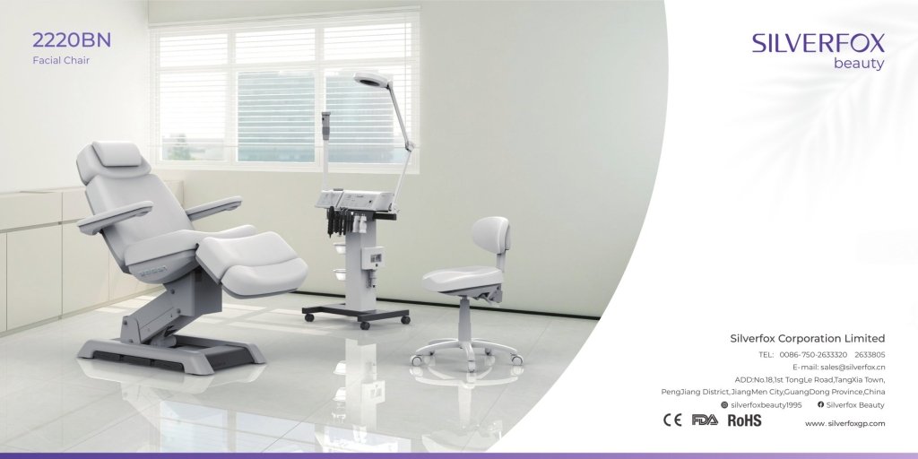 Silverfox 4 - Motor Electric Aesthetics Spa Facial Bed 2220BN - GreenLife - Electric Beauty bed