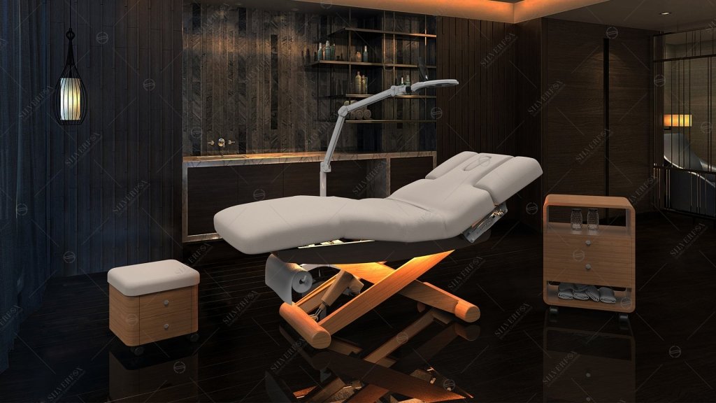 Free shipping Item~! Silverfox Electric 4 Section Wooden Massage Table with 3 motors SPA Bed (Silver Fox 2256B) - GreenLife - Electric SPA Bed