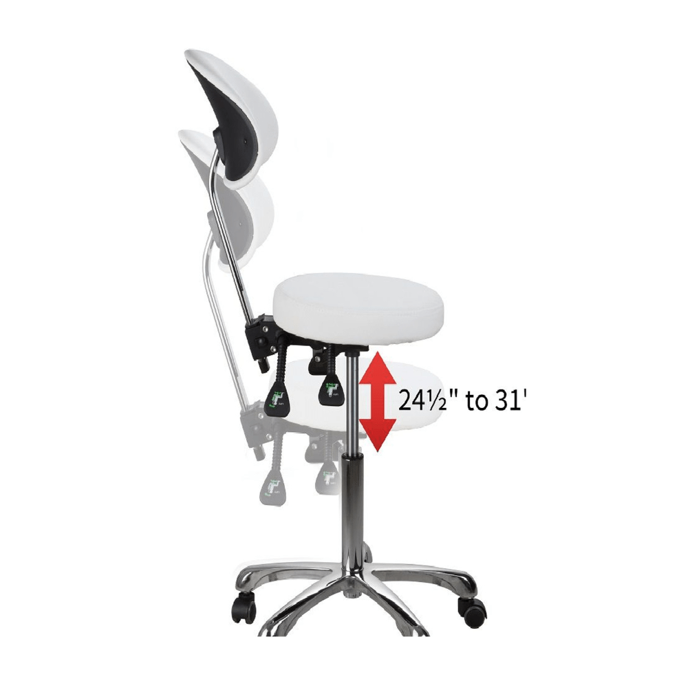 Silverfox Rolling Stool with Back Support 1025D - GreenLife - stool