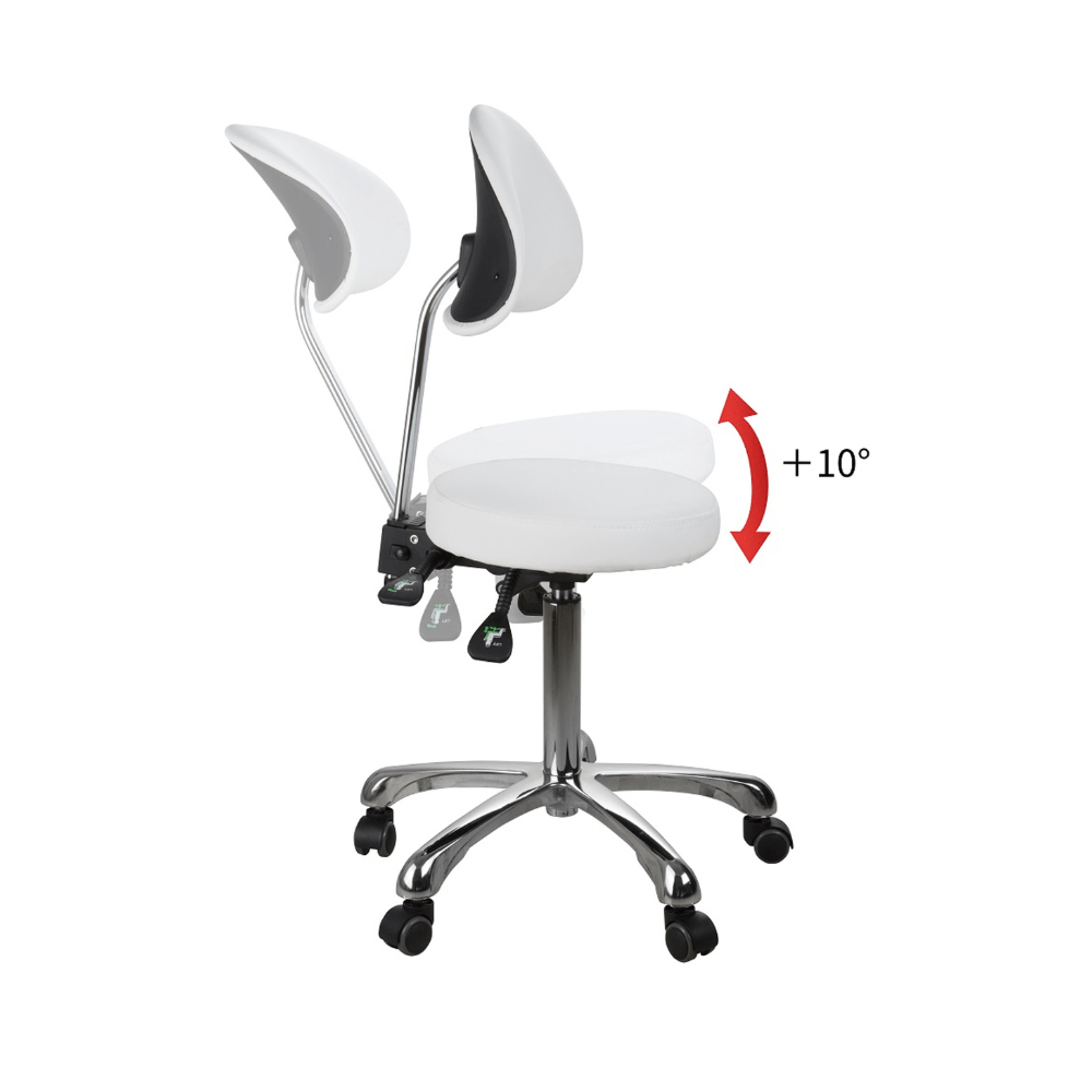 Silverfox Rolling Stool with Back Support 1025D - GreenLife - stool