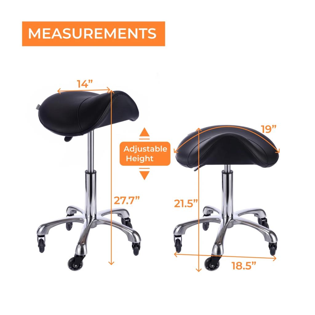 Silverfox Rolling Saddle Stool without Back Support 1022A - GreenLife - stool