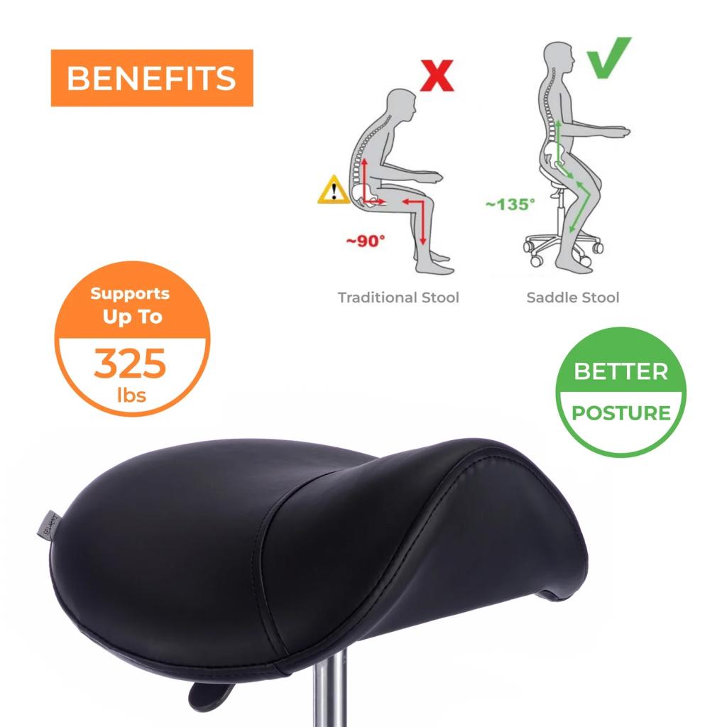 Silverfox Rolling Saddle Stool without Back Support 1022A - GreenLife - stool