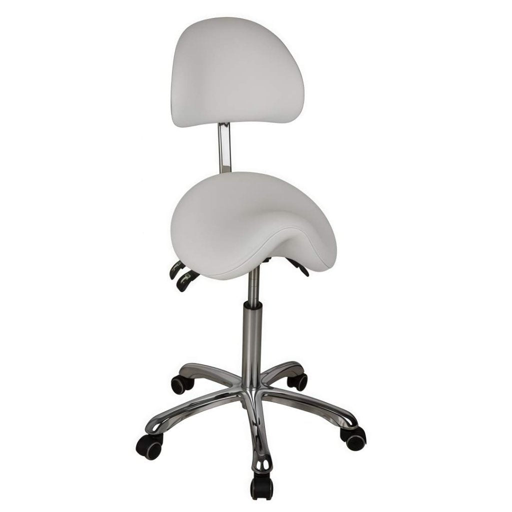 Silverfox Saddle Rolling Stool with Backrest 1025A - GreenLife - Rolling Stool