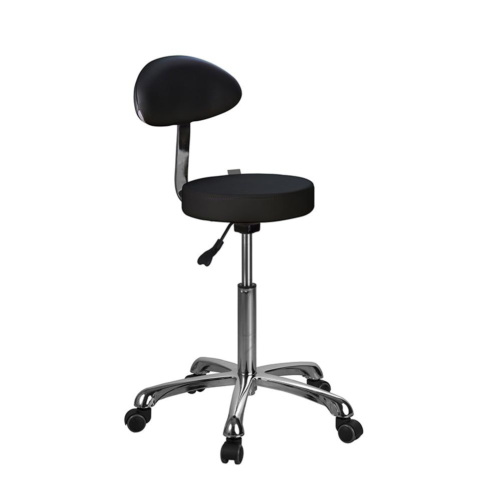 Silverfox Beauty Salon Rolling Stool With Backrest 1023Ab2 - Greenlife - Silverfox Stools