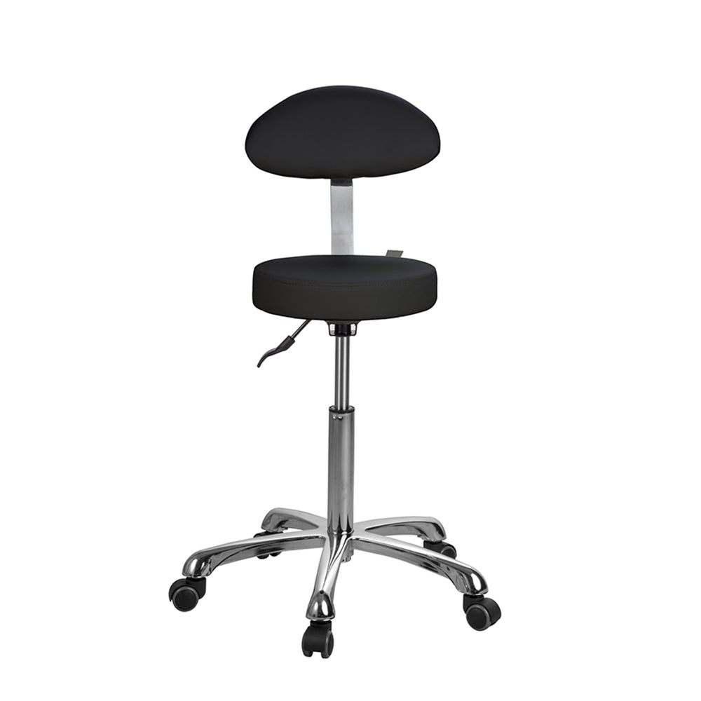Silverfox Beauty Salon Rolling Stool With Backrest 1023Ab2 - Greenlife - Silverfox Stools