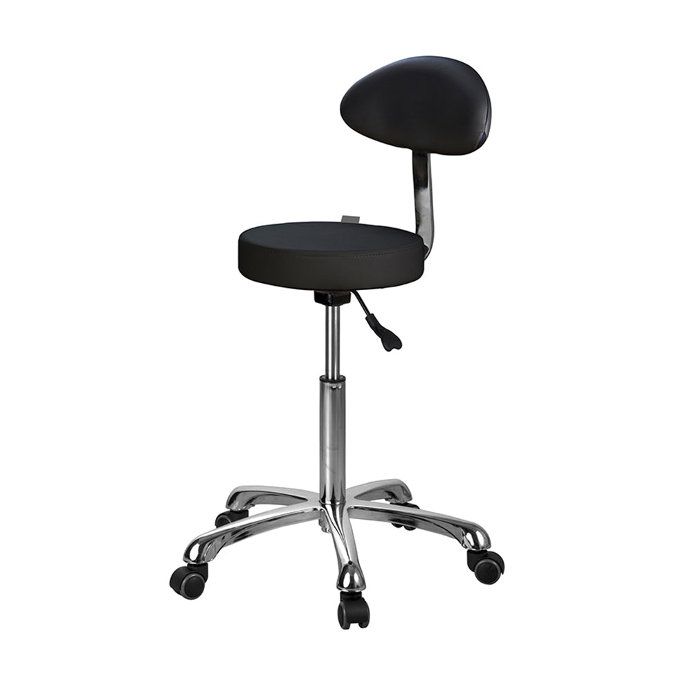Silverfox Beauty Salon Rolling Stool With Backrest 1023Ab2 - Greenlife - Silverfox Stools
