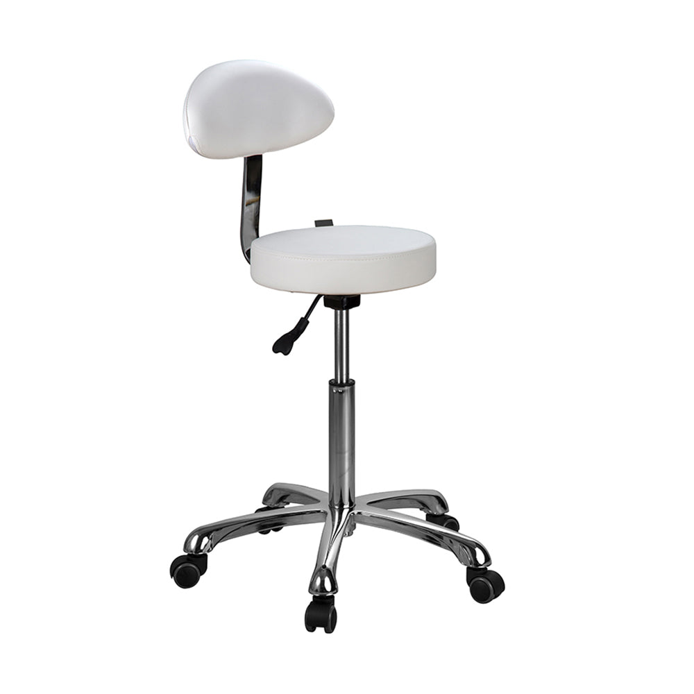 Silverfox Beauty Salon Rolling Stool With Backrest 1023Ab2 - Greenlife - Silverfox Stools