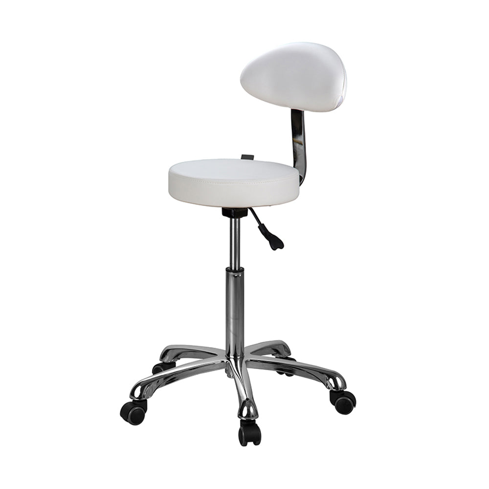 Silverfox Beauty Salon Rolling Stool With Backrest 1023Ab2 - Greenlife - Silverfox Stools