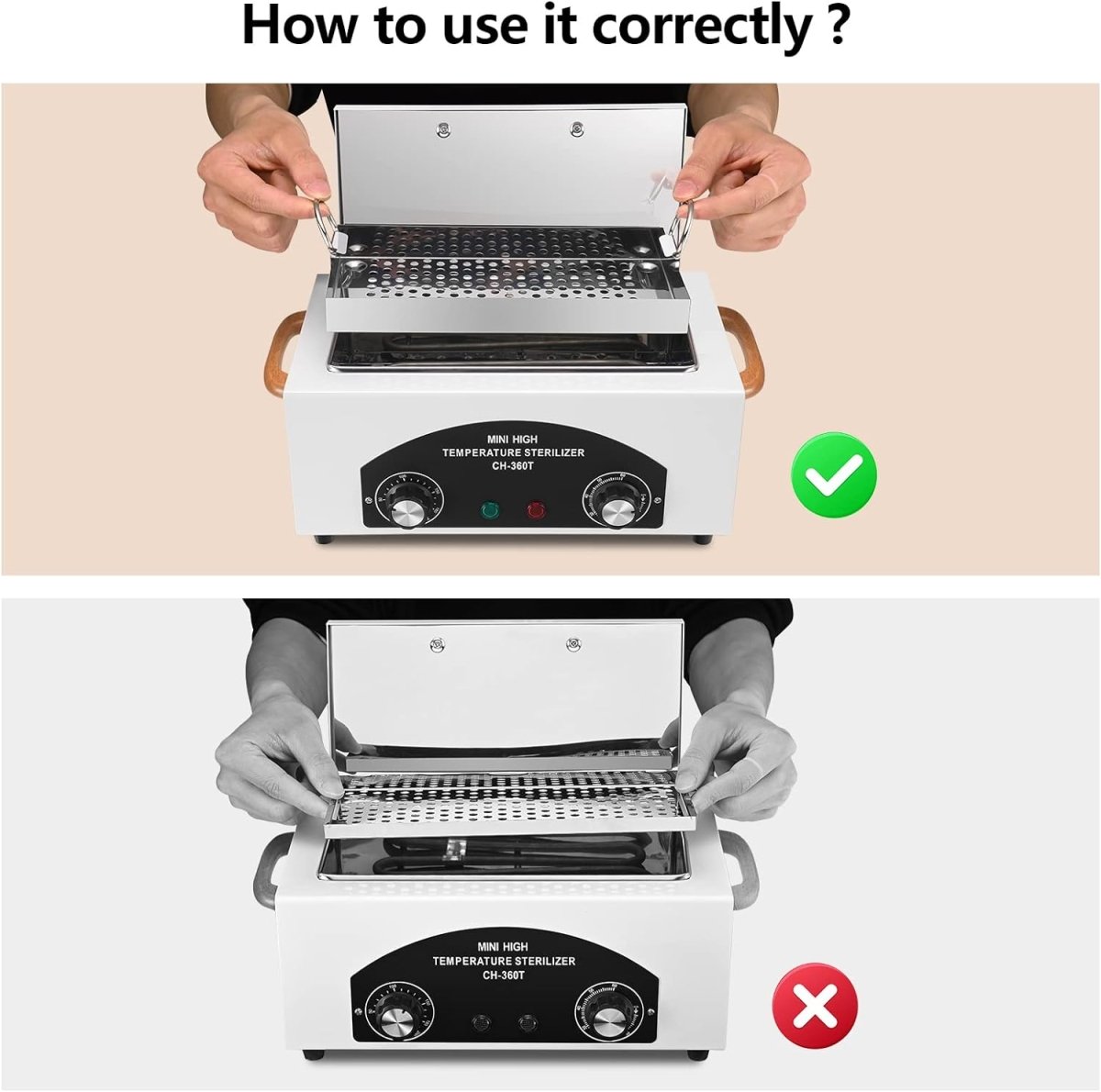 High Temperature Dry Heat Sterilizer 300W 1.5L Mini High Temperature Sterilizer Autoclave Machine - GreenLife-Salon Supplies