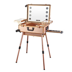 24 inches Makeup Rolling Case with LED Lamp and Bluetooth speaker - GreenLife - Makeup Case