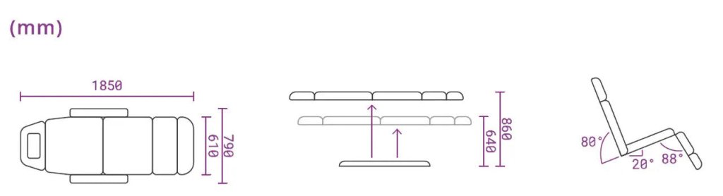 Silverfox 2219B Professional Electric Medi Spa / Facial Power Chair - GreenLife - Electric Beauty Bed