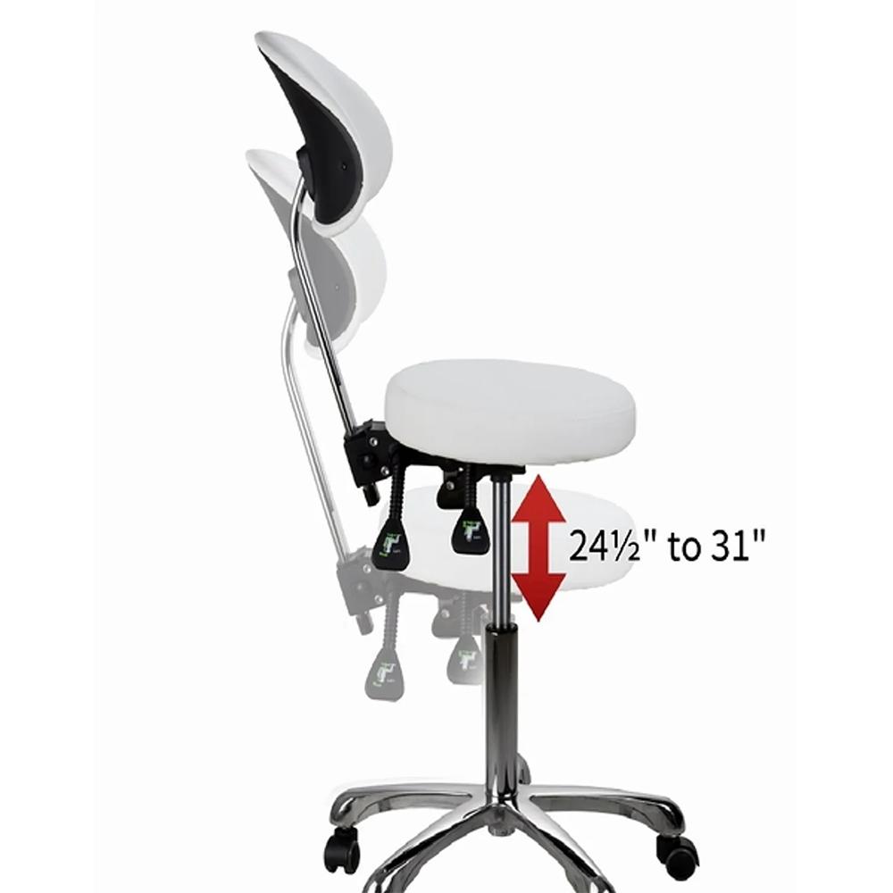 Silverfox Rolling Stool with Backrest 1025B - GreenLife - Rolling Stool