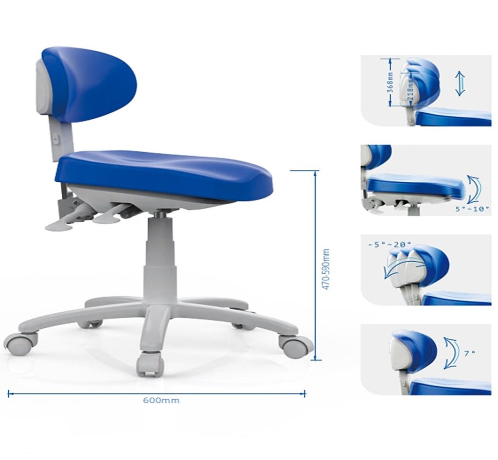 Silverfox ® Top Grade Ultimate Physician Rolling Stool with Tilt 8C01 - GreenLife - Rolling Stool