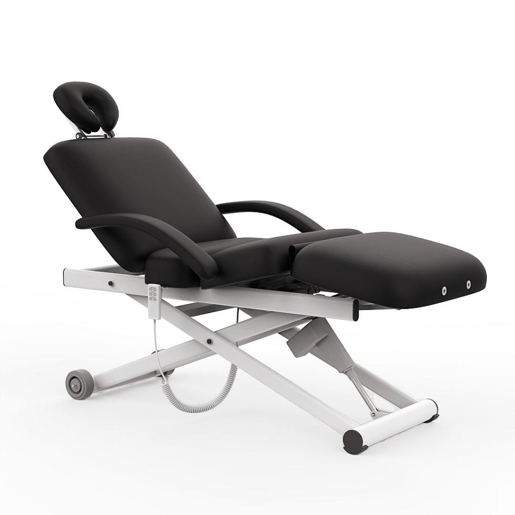 SilverFox 3 motors 4 Section Electric Massage Table 2274B with Hand Controller Cream / Black - GreenLife - Electric Massage Bed