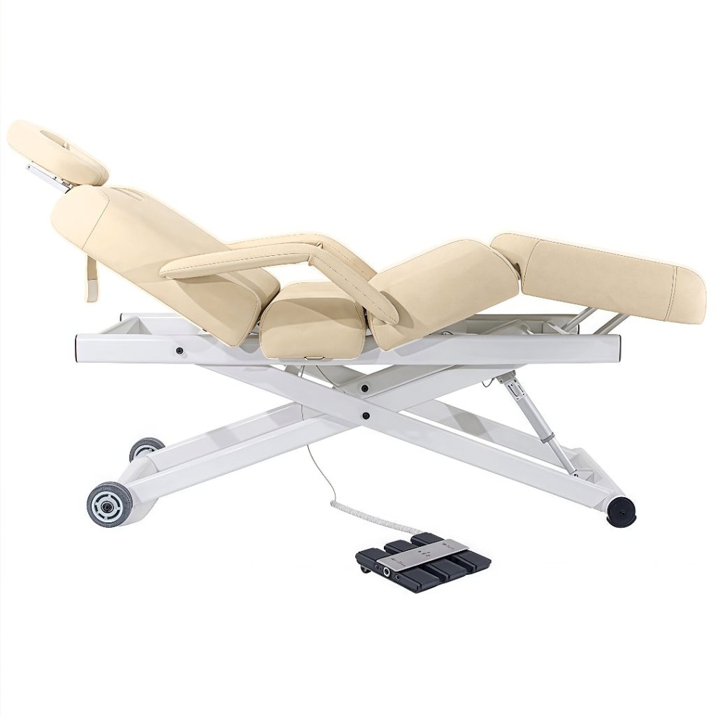 SilverFox 3 motors 4 Section Electric Massage Table 2274B with Hand Controller Cream / Black - GreenLife - Electric Massage Bed