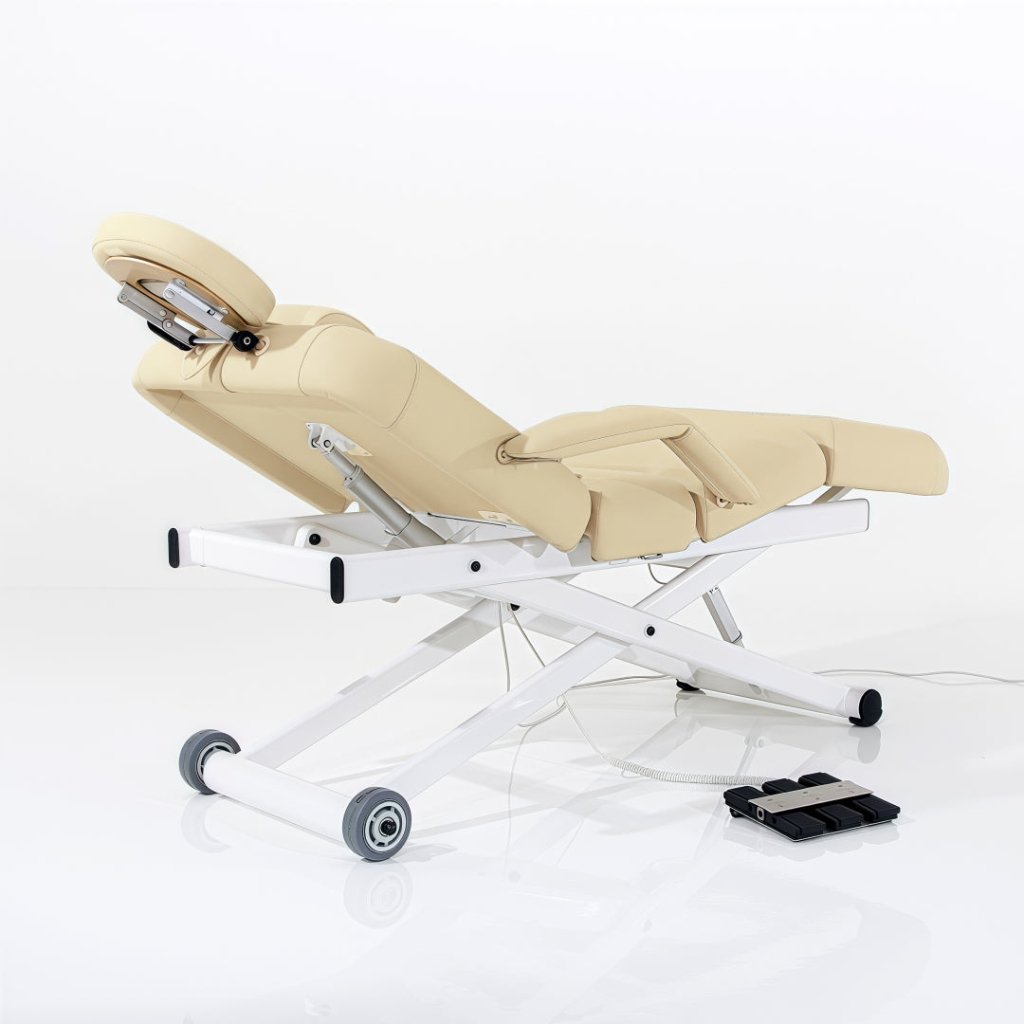 SilverFox 3 motors 4 Section Electric Massage Table 2274B with Hand Controller Cream / Black - GreenLife - Electric Massage Bed