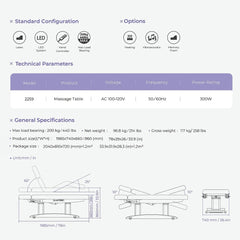 Silverfox ® 4 motors Professional Electric SPA Massage Bed 2259+ or add Heating - GreenLife - Electric SPA Bed