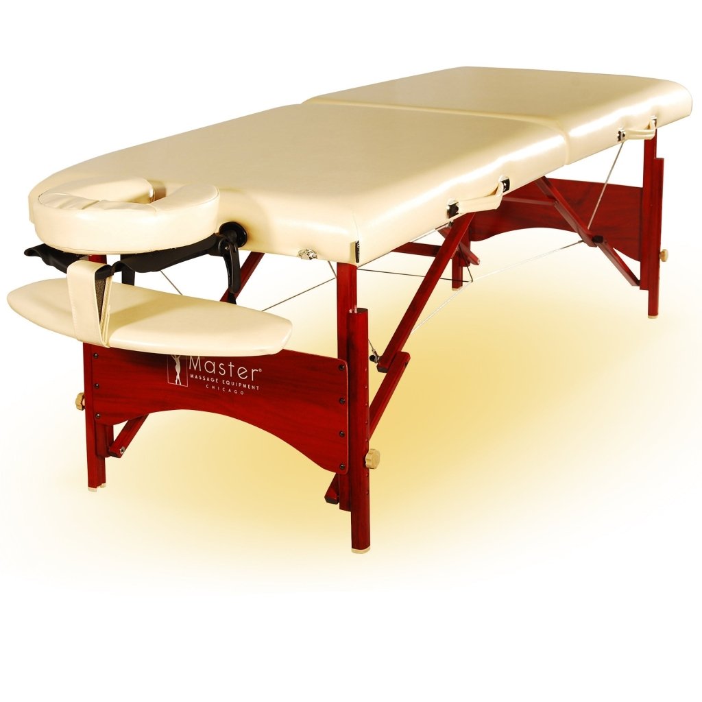 Master Massage 28'' Caribbean / Vista Portable Massage Table Package with Memory Foam, Regulation Size & Easy to Move Around! Cream Color - GreenLife - Massage Tables