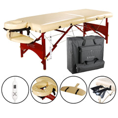 Master Massage 28'' Caribbean / Vista Portable Massage Table Package with Memory Foam, Regulation Size & Easy to Move Around! Cream Color - GreenLife - Massage Tables
