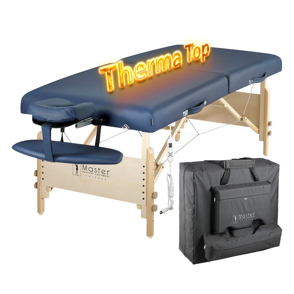 Master Massage 30inch CORONADOPortable Massage Master Massage 30" CORONADO™ Portable Massage Table Package with 3" Thick Cushion of Foam for Maximum Comfort! (Royal Blue Color) Package with Therma - Top® - Adjustable Heating System! (Royal Blue Color) - GreenLife - Massage Tables