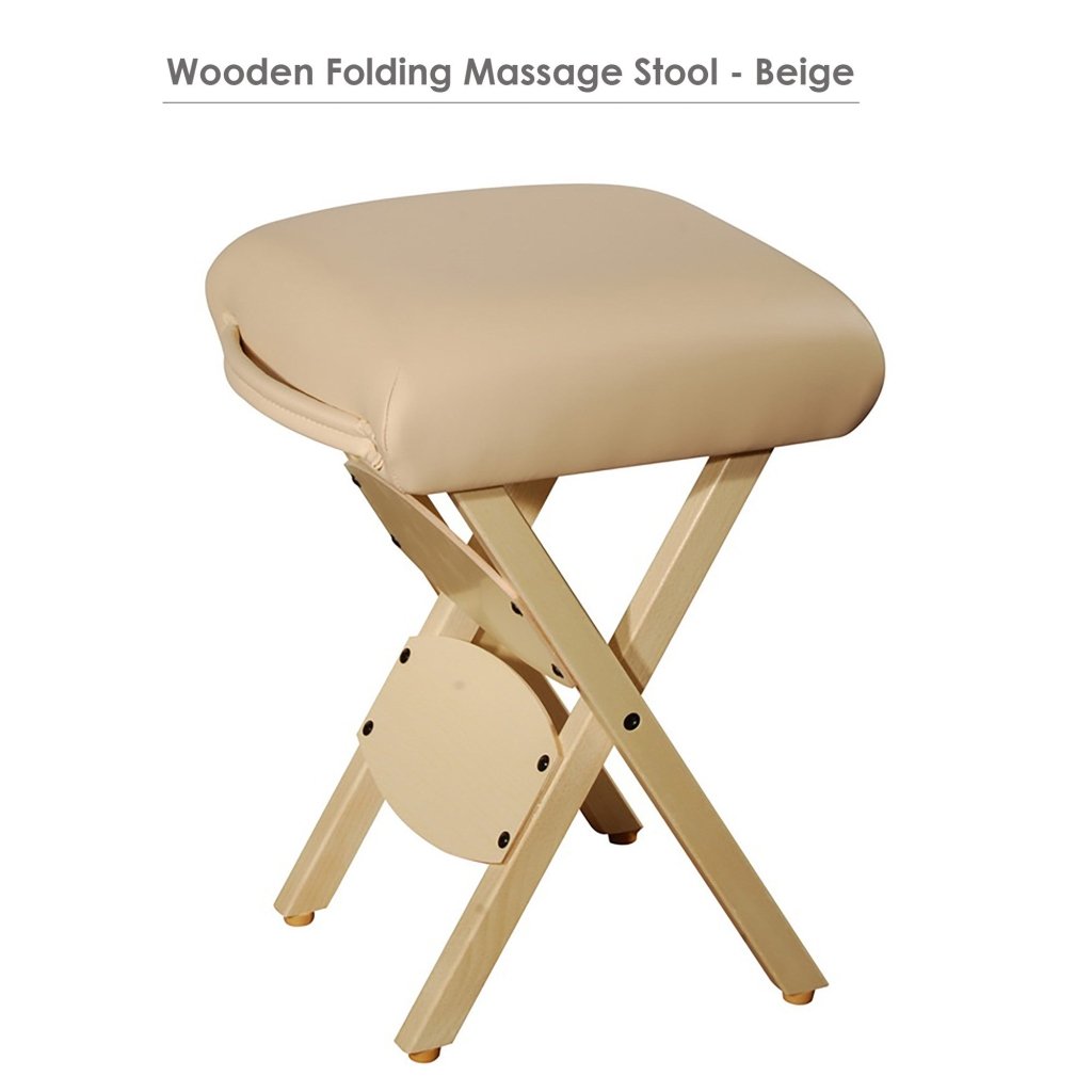 Master Massage Wooden Portable Folding Massage Stool - Lightweight Wood Foldable Tattoo Stool - GreenLife - Massage Chair