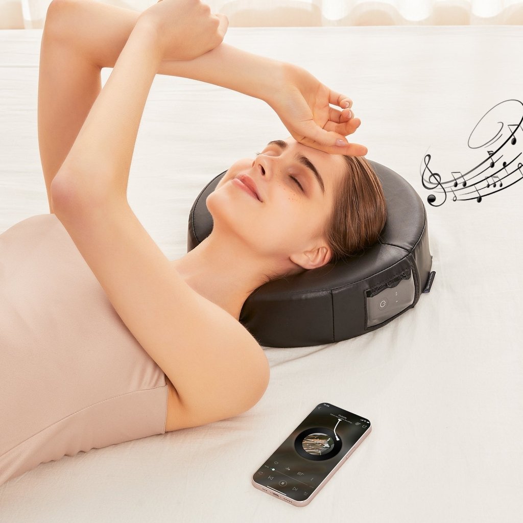 MusicMaster Crescent Round High Fidelity Sound Face Cushion - Bluetooth Music Headrest - Black - GreenLife - Accessories