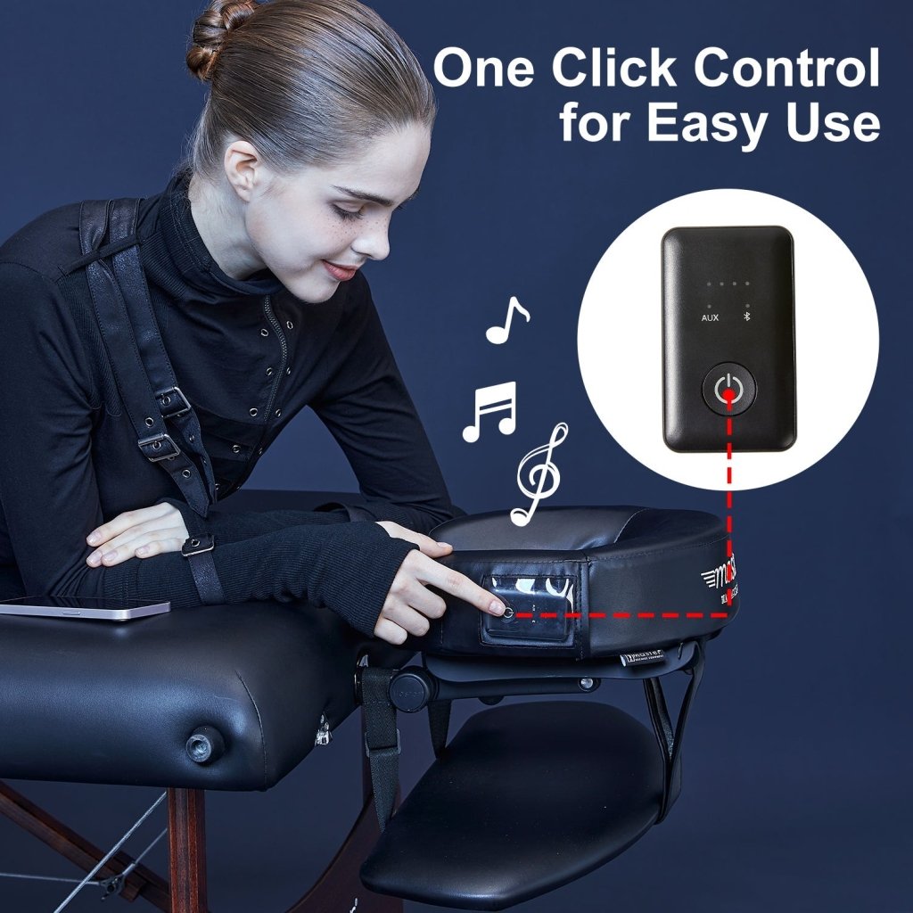 MusicMaster Crescent Round High Fidelity Sound Face Cushion - Bluetooth Music Headrest - Black - GreenLife - Accessories