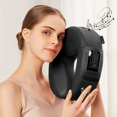MusicMaster Crescent Round High Fidelity Sound Face Cushion - Bluetooth Music Headrest - Black - GreenLife - Accessories