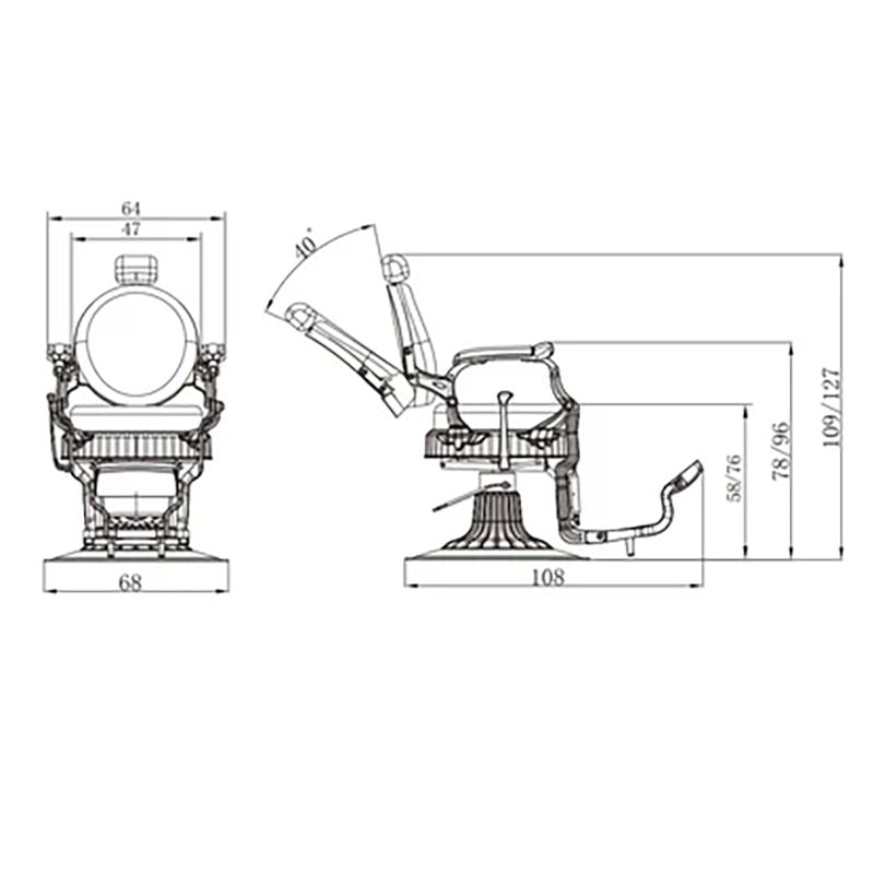 H. Master ® Noble Vintage Barber Chair Reclining Chair - GreenLife - Barber Chair
