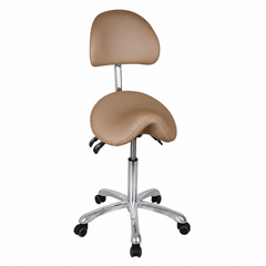 Silverfox FDA Approved Saddle Rolling Stool with Backrest 1025A