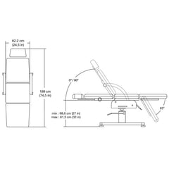 Silhouet-Tone ® Elite Silver star 360° Rotation Hydraulic Facial Bed 412205 - Made In Canada