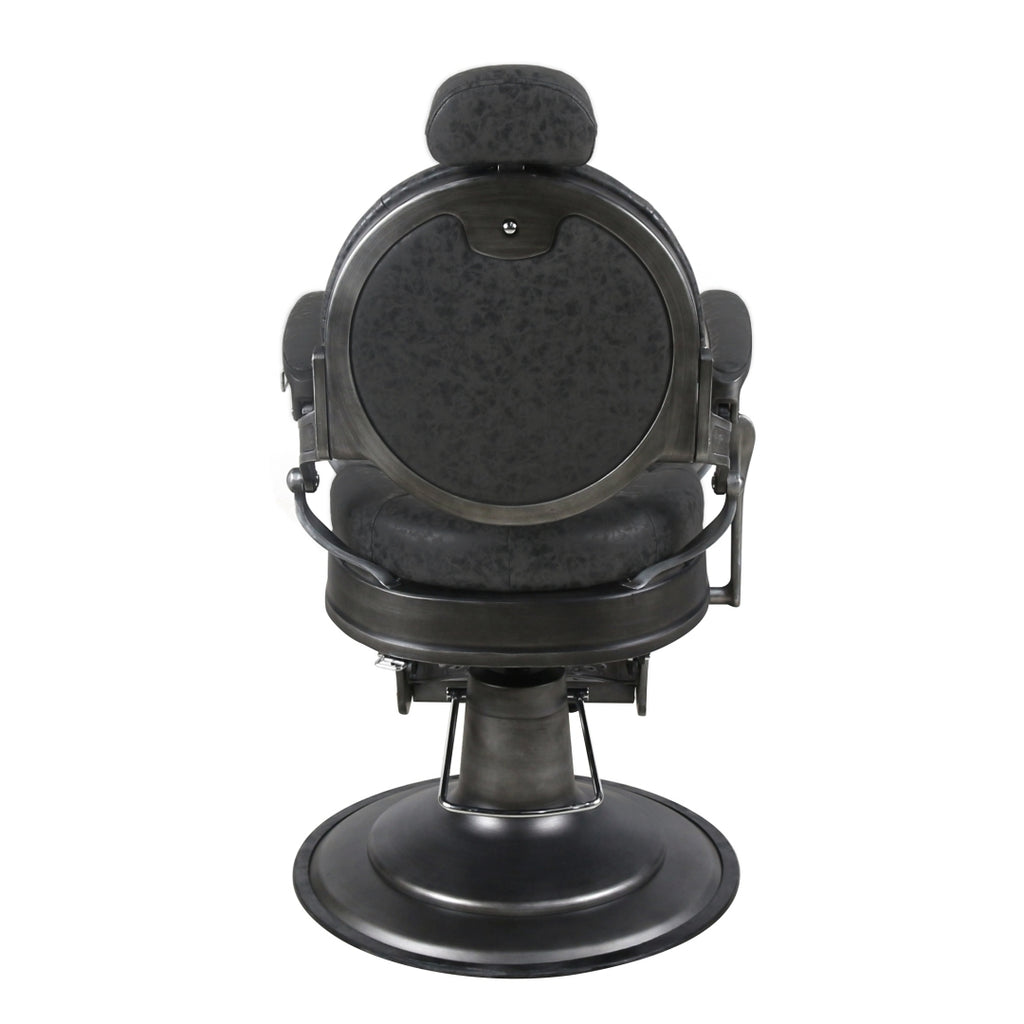 Greenlife Premium Antique Salon Barber Chair (Thickened Seat & Back, matt dark Grey) - BC511