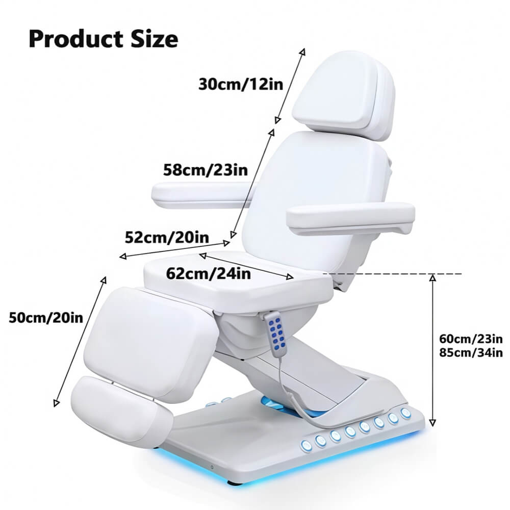 LUNA I 4 Motors Spa Electric Facial Bed with Heating - GreenLife - Electric Beauty Bed