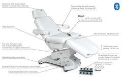 Silhouet-Tone ® PLATINUM 4-Motor Electric Beauty Bed 412256 with bluetooth hand foot controller - Made in CANADA